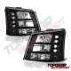 Chevy Avalanche 2003-2006 Black Headlights and Bumper Lights Conversion Set