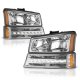Chevy Avalanche 2003-2005 Clear Euro Headlights and LED Bumper Lights