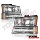 Chevy Silverado 2500 2003-2004 Clear Euro Headlights and LED Bumper Lights