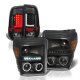 Ford F550 Super Duty 2011-2016 Black Halo Projector Headlights Tube LED Tail Lights