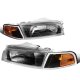 Mitsubishi Mirage Sedan 1997-2001 Black Headlights