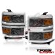 Chevy Silverado 1500 2014-2015 Smoked Headlights LED DRL