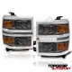Chevy Silverado 1500 2014-2015 Smoked DRL Projector Headlights LED Tail Lights Light Bar