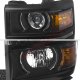Chevy Silverado 1500 2014-2015 Black Projector Headlights LED DRL