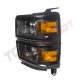 Chevy Silverado 1500 2014-2015 Black Projector Headlights LED DRL