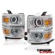 Chevy Silverado 2014-2015 Chrome Projector Headlights LED DRL