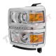 Chevy Silverado 2014-2015 Chrome Projector Headlights LED DRL