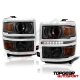Chevy Silverado 2014-2015 Smoked Projector Headlights LED DRL