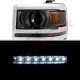 Chevy Silverado 2014-2015 Smoked Projector Headlights LED DRL