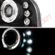 Ford F250 Super Duty 1999-2004 Black Dual Halo Projector Headlights with LED