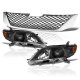 Toyota Sienna 2011-2017 Black Front Grille with Chrome Trim and Projector Headlights