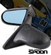 Acura Integra Coupe 1994-2001 Carbon Fiber Cover Spoon Style Blue Len Manual Side Mirror