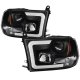 Dodge Ram 2500 2010-2018 Black LED Tube DRL Projector Headlights