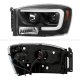 Dodge Ram 3500 2006-2009 Black LED Tube DRL Projector Headlights