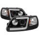 Ford F150 1997-2003 Black Tube DRL Projector Headlights