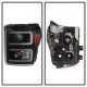 Ford F550 Super Duty 2011-2016 Black Smoked LED DRL Projector Headlights
