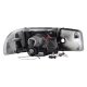 GMC Sierra 1999-2006 Black Smoked Halo Projector Headlights