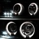 GMC Sierra 2500 1999-2004 Black Smoked Dual Halo Projector Headlights with LED