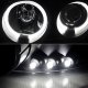 GMC Yukon 2000-2006 Black Smoked Dual Halo Projector Headlights with LED