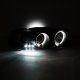 GMC Yukon Denali 2001-2006 Black Smoked Dual Halo Projector Headlights with LED