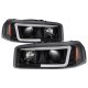 GMC Sierra 2500 1999-2004 Black LED Tube DRL Projector Headlights