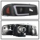 GMC Sierra 2500 1999-2004 Black LED Tube DRL Projector Headlights