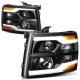 Chevy Silverado 2007-2013 Black Facelift DRL Projector Headlights