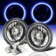 Chevy Chevelle 1971-1973 Blue SMD Halo Black Chrome LED Headlights Kit