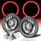 Isuzu Trooper 1984-1986 Red SMD Halo Black Chrome LED Headlights Kit