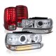 Chevy Suburban 2000-2006 Halo Projector Headlights LED Bumper Tail Lights