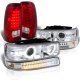 Chevy Silverado 3500 2001-2002 Halo Projector Headlights LED Bumper Tail Lights