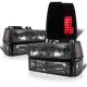 Chevy Tahoe 1995-1999 Smoked Headlights and Black Smoked LED Tail Lights