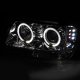 Jeep Grand Cherokee 1999-2004 Smoked Dual Halo Projector Headlights with LED