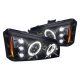 Chevy Silverado 2500 2003-2004 Smoked Halo Projector Headlights with LED