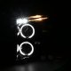 Chevy Silverado 2500HD 2007-2014 Gloss Black Halo Projector Headlights LED Eyebrow