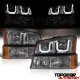 Chevy Avalanche 2003-2006 Smoked LED DRL Headlights Bumper Lights