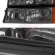 Chevy Silverado 2500 2003-2004 Smoked LED DRL Headlights Bumper Lights