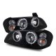 Nissan Maxima 2002-2003 Black Euro Headlights Halo