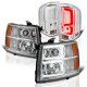 Chevy Silverado 2500HD 2007-2014 Clear Custom DRL Projector Headlights LED Tail Lights