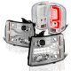 Chevy Silverado 3500HD 2007-2014 Clear Facelift DRL Projector Headlights Custom LED Tail Lights