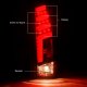 Chevy Suburban 1992-1999 Black Red Tube LED Tail Lights