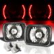 Chevy Suburban 1981-1999 Red LED Black Chrome LED Headlights Kit