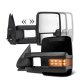 Chevy Silverado 3500HD 2007-2014 Glossy Black Towing Mirrors LED Lights Power Heated