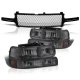 Chevy Tahoe 2000-2006 Black Mesh Grille and Smoked Headlights Set