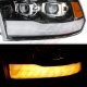 Dodge Ram 2009-2018 Glossy Black DRL Projector Headlights LED Signal Lights