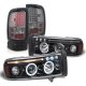 Dodge Ram 1994-2001 Smoked Halo Projector Headlights LED Tail Lights