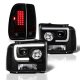 Ford F450 Super Duty 2005-2007 Black DRL Projector Headlights Tinted LED Tail Lights