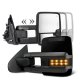 Chevy Silverado 2007-2013 Glossy Black Towing Mirrors Smoked LED Lights Power Heated