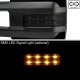 GMC Yukon XL Denali 2007-2014 Glossy Black Towing Mirrors Smoked LED Lights Power Heated