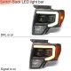 Ford F150 2009-2014 Black Projector Headlights LED DRL Dynamic Signal Activation